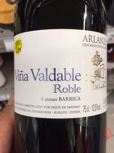 2018 Viña Valdabla Roble 4 Meses Barrica Vivino US