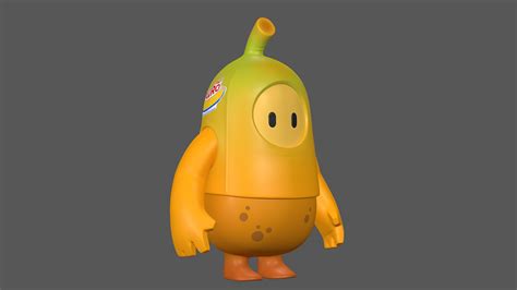 3d Fall Guys Banana Game Character And Assets 8k Turbosquid 2015040