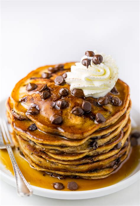 Light And Fluffy Chocolate Chip Pancakes Baker By Nature