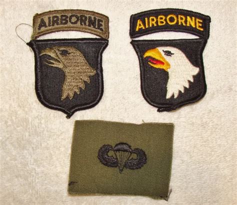 Vietnam Era Us Army 101st Airborne Shoulder Patch And Tab Color And