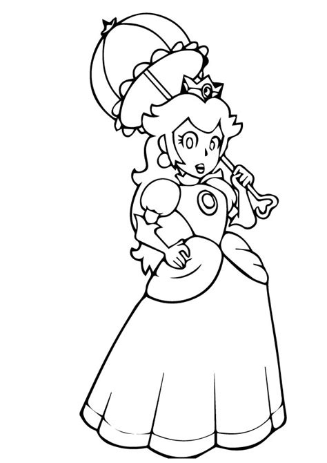 Mario Bros Princess Peach Kleurplaten Princess Peach Kleurplaten