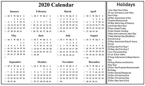 It is celebrated every year on january 26th and is a during this time, they also met and established contact with the aboriginal people that lived there. Printable Free Download Indonesia Calendar 2020 {PDF ...