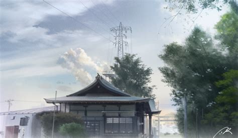 Safebooru Architecture Building Clouds Cloudy Sky Commentary Request Day East Asian