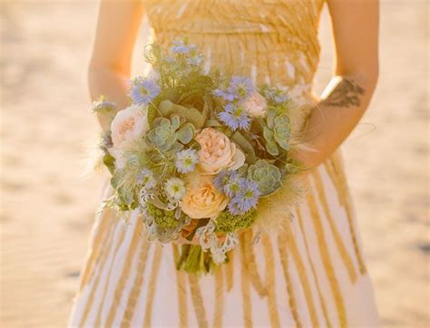 Bohemian Watercolor Wedding Inspiration Diy Bridal Bouquet Wedding