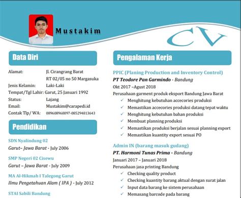 Kamu harus rapih serta kreatif agar hrd sangat tertarik untuk melihatnya. Job Seeker Wajib Tahu! Ini Cara Membuat CV yang Baik dan Benar