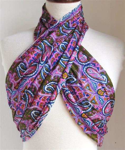 Items Similar To Vintage Large Silk Dyi Halter Top Scarf Pink Purple Paisley Awesomeness On Etsy