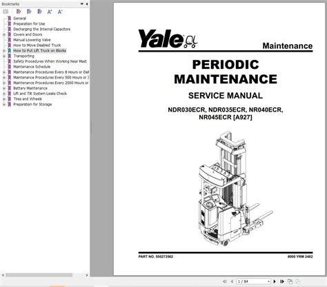 Yale Forklift A Nr Ecr Ndr Ecr Ndr Ecr Nr Ecr New