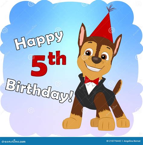 Paw Patrol Birthday Card Blue Royalty Free Stock Photo Cartoondealer