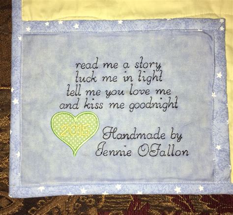Baby quilt label  embroidery and appliqué  Quilt labels, Baby quilts