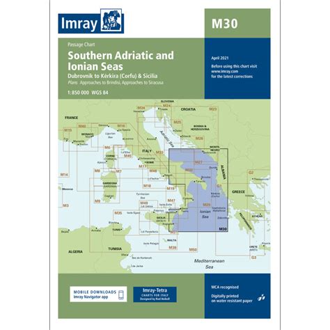 Carte Marine Imray M30 Southern Adriatic And Ionian Seas D