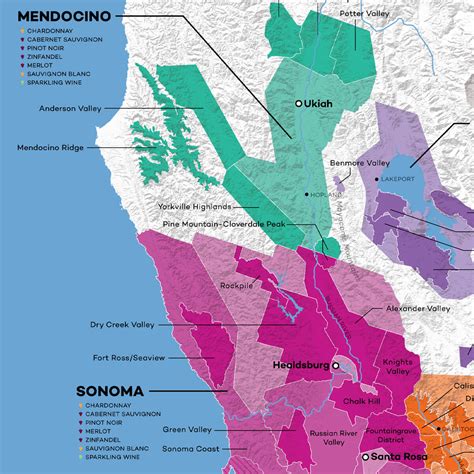 North Coast Wine Map