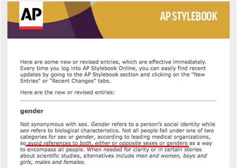 associated press issues new guidance on sex gender ‘avoid referring to ‘both or ‘either