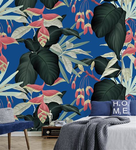Tropical Plants Wallpaper Peel And Stick Wall Mural With Etsy