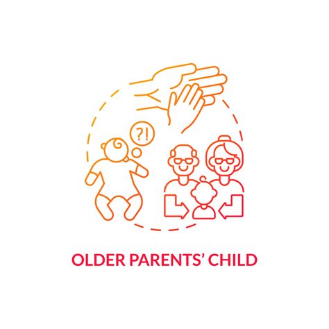 Older Parents Child Concept Icon Autism Risk Factor Abstract Idea Thin