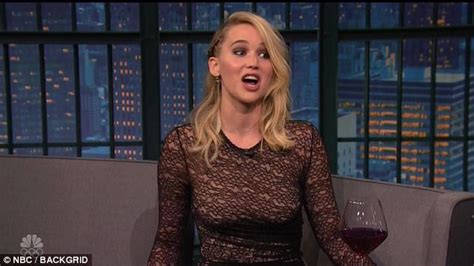 Hungover Jennifer Lawrence Drinks Through Late Night Show Daily Mail
