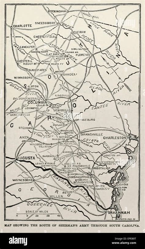 Generals Of The Civil War South Map Of South Carolina During The Civil War