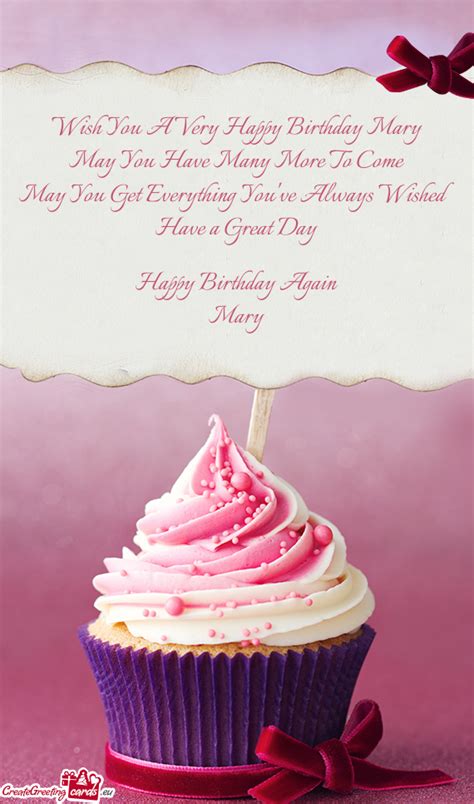 Wish You A Very Happy Birthday Mary Free Cards