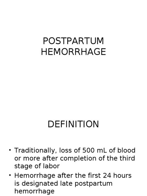 G Postpartum Hemorrhage Pdf
