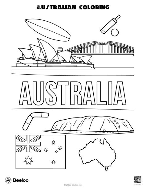 Australia Themed Coloring Pages Beeloo Printable Crafts And