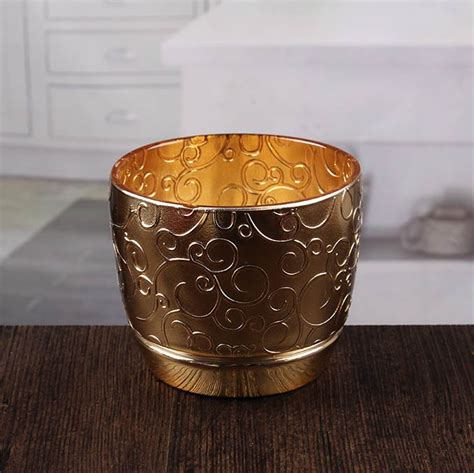 Embossed Gold Candlesticks Bulk Cheap Gold Votive Candle Holders