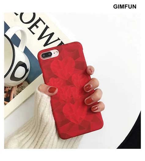Gimfun Red Vintage Love Heart Phone Case For Iphone X 8 7 7plus 6 6s