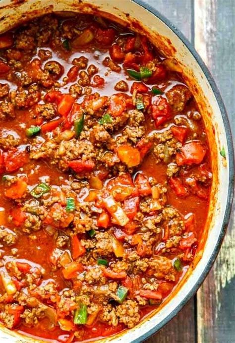 10 Meaty Meals Beanless Chili Recipe Chili Recipe Crockpot Stew Recipes