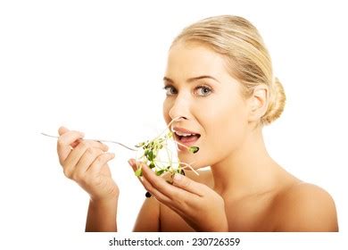 Healthy Nude Woman Eating Cuckooflower Stock Photo 230726359 Shutterstock