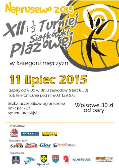 XII 1 2 Ogólnopolski Turniej Siatkówki Plażowej Mężczyzn NAPRUSEWO 2015