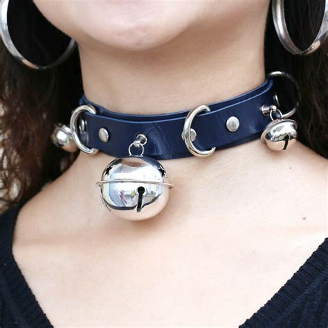 2019 Womens Sexy Punk Goth Leather Collar Pu Leather Bell Collar Choker