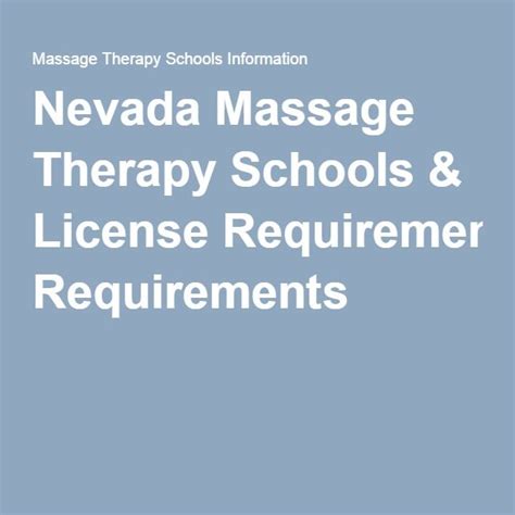 Nevada Massage Therapy Schools And License Requirements Massage Therapy