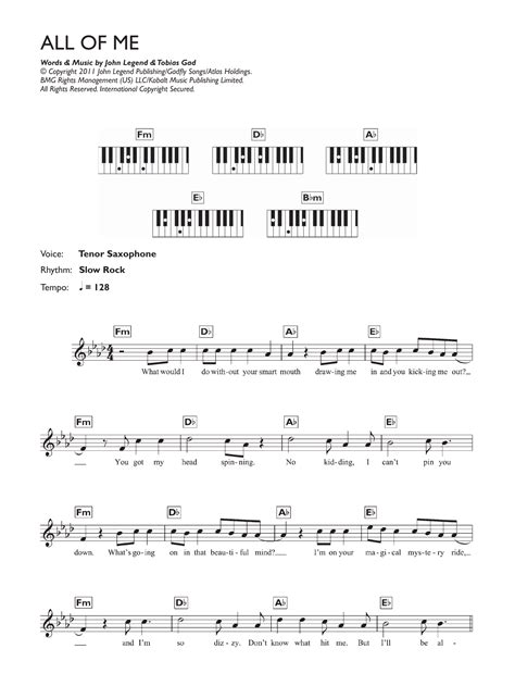 John Legend All Of Me Sheet Music Free Loxaforest