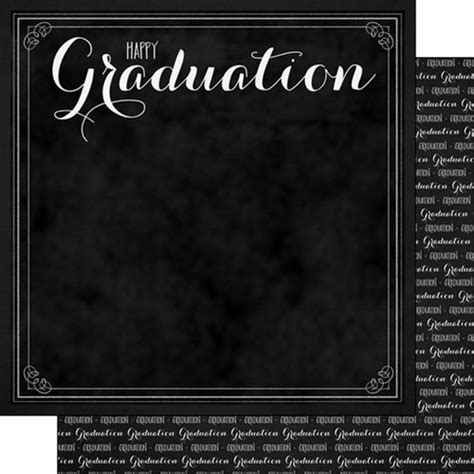 Scrapbook Customs 12x12 Graduation Themed Paper Happy Graduation
