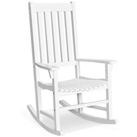 Wooden Rocking Chair Porch Rocker High Back Garden Seat For Indoor