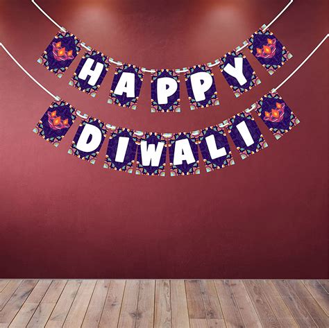 Wobbox Diwali Decoration Bunting Banner Happy Diwali Blue Color