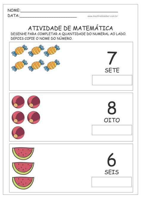 Atividades De Matemática Educação Infantil Mestre Do Saber Loja