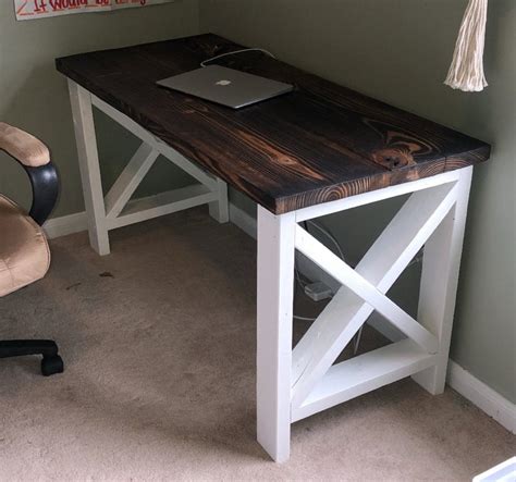 Farmhouse Desk Etsy In 2020 Diy Wood Desk Handmade Desks Diy Desk