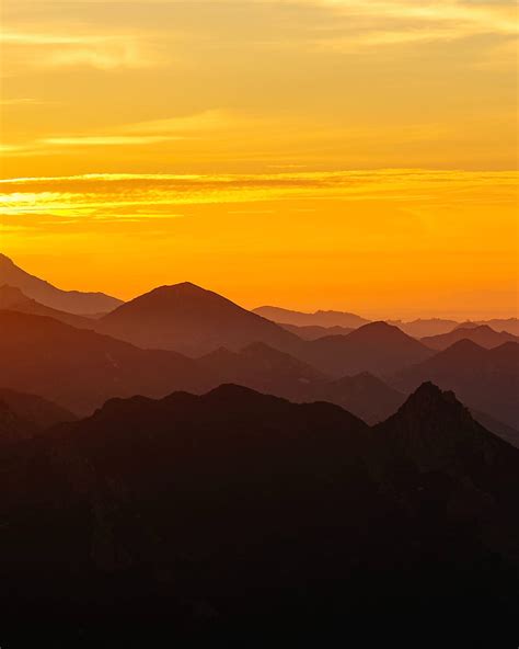 4k Free Download Mountains Sunset Fog Dusk Landscape Hd Phone