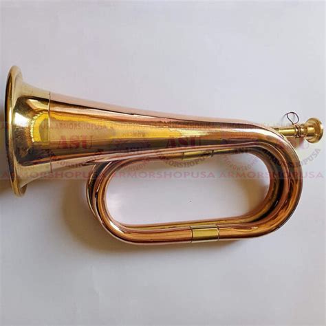 Solid Copper And Brass Bugle Us Military Cavalry Horn Boy Scout Signal