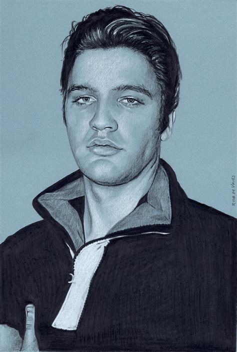 Elvis In Charcoal No 235 Drawing By Rob De Vries Fine Art America