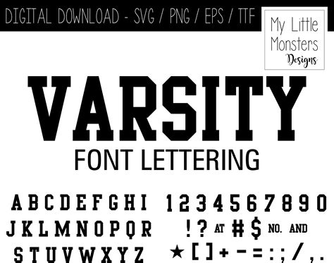 Varsity Font Actual Font File And Cut Svg Files Athletic Etsy