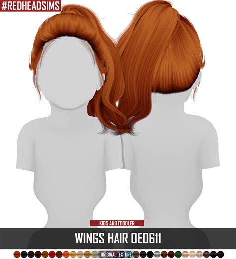 Wings Hair Oe0611 Kids And Toddler Version Redheadsims