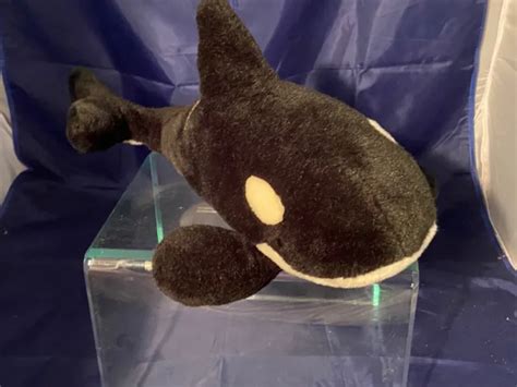Seaworld Shamu Orca Killer Whale Plush 17 Stuffed Animal Toy Black