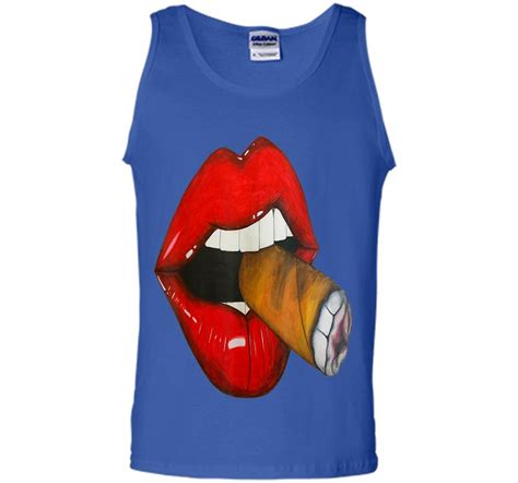 sexy smoke cuban cigar vixen red lips smoking mens tank top inktee store