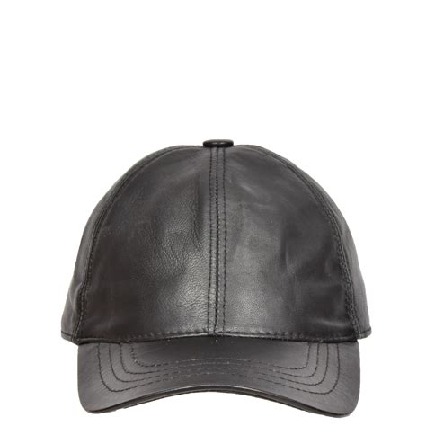 Classic Leather Baseball Cap Black House Of Leather