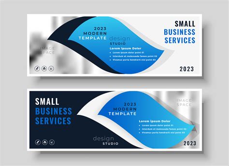 Stylish Blue Business Banner Design Template Download Free Vector Art
