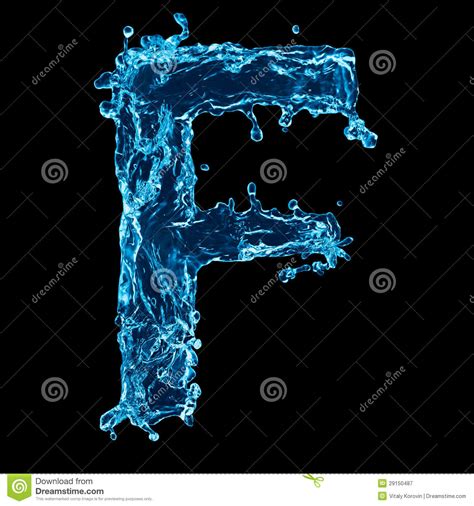 Corvidé Noir Et Bleu En 4 Lettres - Lettre liquide bleue F image stock. Image du isolement - 29150487