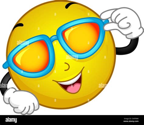 Illustrazione di una faccina con occhiali da sole Foto stock - Alamy