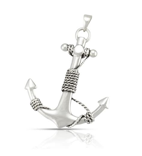925 Sterling Silver 40mm Charm Rope Anchor Pendant Cq11j2161h1