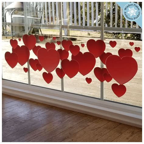 Red Hearts Border Window Cling Valentines Wedding Bridal Decoration