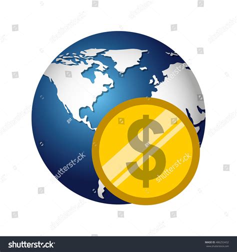 Global Planet Economy Icon Vector Illustration Stock Vector Royalty